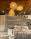 Luminária Pendente de Palha Aramada Barril