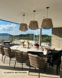 Luminária Pendente de Palha Aramada Enseada G