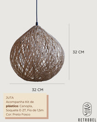 Luminária de Juta Gota M