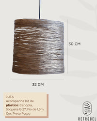 Luminária de Juta Cilindro G