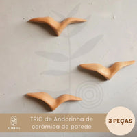 Trio de andorinha de Cerâmica