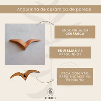 Trio de andorinha de Cerâmica